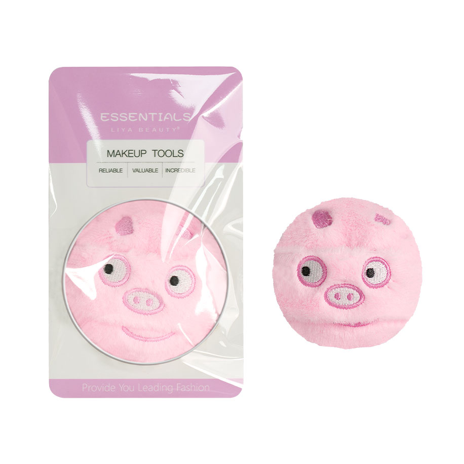 Pink Pig Printed Powder Puff