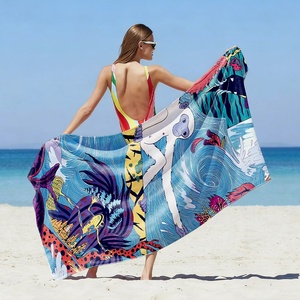 Toalla de playa con diseño de mono abstracto, toalla de baño de microfibra de secado rápido personalizada, accesorios de baño, sauna, gimnasio, toallas de ducha para hotel - Product Image 4