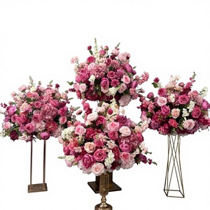 Centro de Mesa de Flores Artificiales de Seda de 80 cm con Diseño Nuevo y Elegante, con Flores de Cerezo y Rosas, para Bodas - Product Image 1