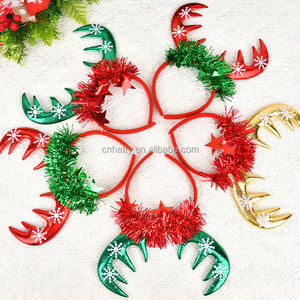 جودة عالية قبعات عيد الميلاد طوق شعر أحمر أخبار الحلي للزينة الاحتفالية - Product Image 1