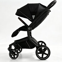 Poussette bébé pliable de luxe 3-en-1 OEM Land Leopard certifiée EN1888-2, capacité de charge de 20 kg, âges 0-3+, alliage d'aluminium, UPF50+