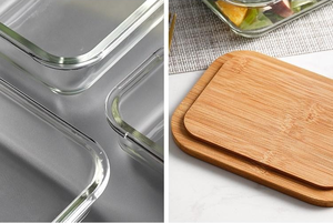 Contenants écologiques pour la préparation des repas avec couvercle en bambou/bois, récipients de stockage alimentaire en verre - Product Image 5