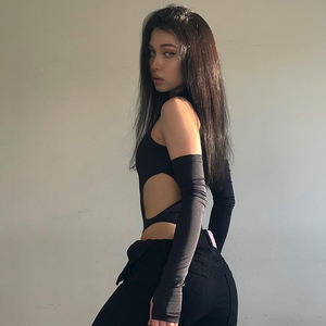 <span class=keywords><strong>Mono</strong></span> de moda de chica caliente de verano Y2K Top de <span class=keywords><strong>manga</strong></span> <span class=keywords><strong>larga</strong></span> con decoración ahuecada de punto ajustado para <span class=keywords><strong>fiesta</strong></span> informal - Product Image 2