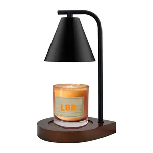 LBR Wood Base Electric Candle Warmer Wax Melting Light Creative Aromatherapy Candle Warmer Lamp for Scented Candles Ajustable