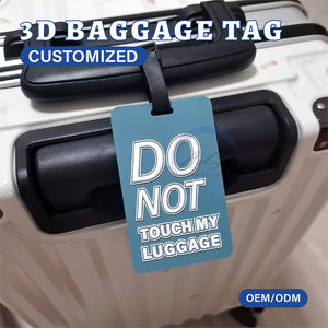Etiquetas de maleta 3D con logotipo personalizable personalizado, etiqueta de equipaje de PVC suave de viaje para publicidad - Product Image 3
