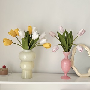 Flores de Tulipán Artificiales de Seda, Alta Simulación, Decoración del Hogar, Accesorios para Bodas, Blanco, Rosa Claro, Amarillo Lechoso, Primavera - Product Image 2