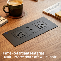 Prise de table en plastique BOENTE BWP-10, norme américaine, IP44, 2 prises USB A/C, usage commercial, vente chaude