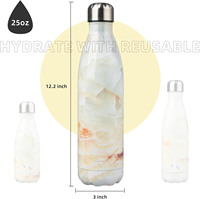 Bouteille d'eau sous vide isolée à double paroi de 500ml Bouteille d'eau au design moderne en acier inoxydable 304 Thermos gratuit pour les tasses de randonnée