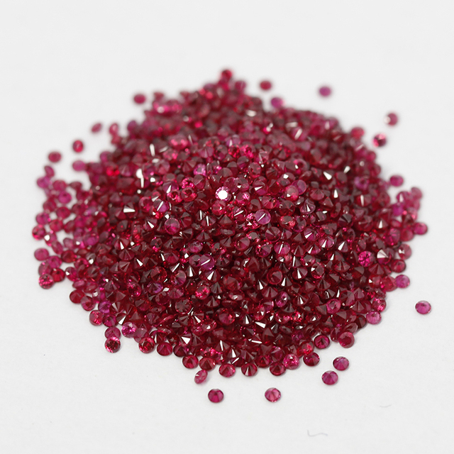 Hot Sale 1.5mm Red Ruby Round Brilliant Cut Pigeon Blood Gemstone Wholesale Price Per Carat Natural Source