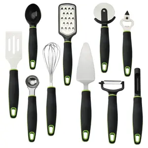 Set di utensili da cucina in acciaio inossidabile da cucina Set di utensili da cucina da 10 pezzi Set di accessori da cucina