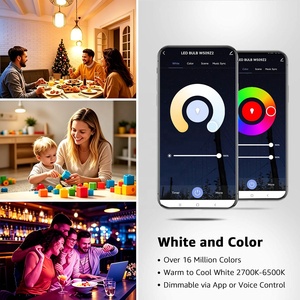 <span class=keywords><strong>Ampoule</strong></span> <span class=keywords><strong>LED</strong></span> Multicolore Tuya Smart <span class=keywords><strong>Home</strong></span> RGBCW WiFi à Changement de Couleur Compatible avec Alexa <span class=keywords><strong>Google</strong></span> <span class=keywords><strong>Home</strong></span> Assistant B22 E26 E27 9W - Product Image 5