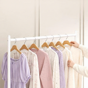 Double Tier Clothing <b>Rack</b> With Wheels Metal Storage Holder Minimalist <b>Wardrobe</b> Stand for Clothes Organization - Product Image 4