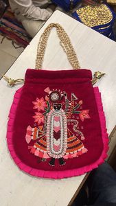 High Quality Handmade Embroidery Ethnic Wedding Gift Party <b>Bags</b> <b>Wrist</b> Handbag Coin Potli <b>Bag</b> Return Gift <b>Bag</b> - Product Image 4
