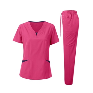 Venta al por mayor Jogger Suit Doctor Nurse Scrubs Set Hospital Médico Quirúrgico Uniformes Multicolor Mujeres Wear Scrub Suit Doctor Uniforme - Product Image 4
