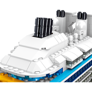 ZHE GAO blok bangunan edukasi DIY <span class=keywords><strong>Model</strong></span> plastik putih kapal penumpang laut kota untuk hadiah atau mainan - Product Image 3