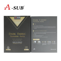 Papel de transferencia de camiseta oscura A4 * 100 hojas para tela de algodón de color oscuro