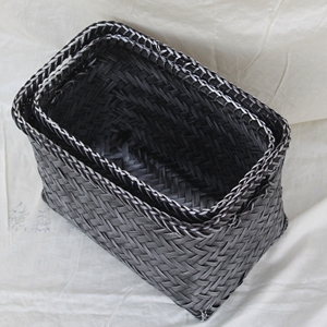Multi Size Bamboo <b>Wicker</b> <b>Basket</b> Set Rustic Farmhouse Storage Organizer for Cabinets Countertops <b>Gift</b> Packaging and Home Decor - Product Image 5