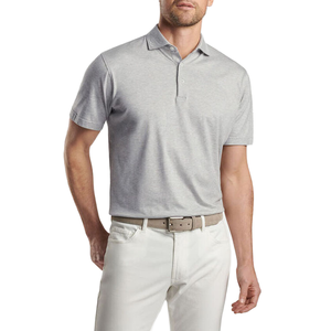Men's Gray Short Sleeve Shirt Solid Color Knitted Cotton Casual Wear Breathable Regular Fit - Product Image 1