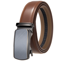 Ceinture en cuir pour homme avec logo personnalisé, boucle automatique sans trou, ceinture à cliquet, ceinture de costume formelle décontractée pour homme, noir, marron