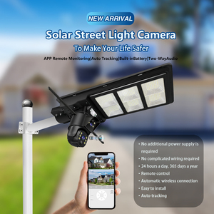Đèn năng lượng mặt trời ngoài trời 300W 200W 4G Wifi chống nước, tích hợp <span class=keywords><strong>camera</strong></span> giám sát ban đêm CMOS, đèn đường năng lượng mặt trời - Product Image 5