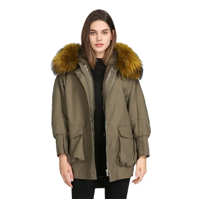 custom ladies real faux fur hood long plus size snow women winter snow coat duck down jacket parka for women with real fur