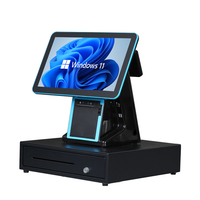 Caisse enregistreuse avec imprimante intégrée de 80 mm, système POS tout-en-un avec écran tactile, ordinateur POS, 1902A
