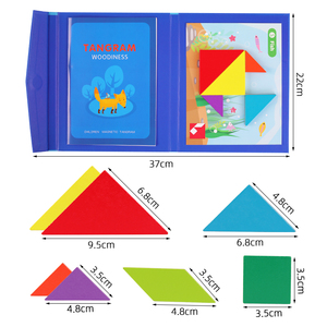 Puzzle intellectuel magnétique enfants jouet éducatif Style Montessori en bois Version avancée Tangram et aide pédagogique - Product Image 2