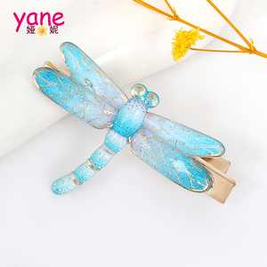 Ensemble de pinces et barrettes à <span class=keywords><strong>cheveux</strong></span> en résine écologique faites à la main avec motif de <span class=keywords><strong>libellule</strong></span> pour filles - Product Image 2