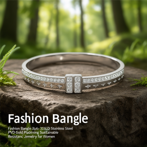 Brazalete de Moda en Acero Inoxidable 316L con Baño de Oro PVD, Joyería Sostenible y Resistente para Mujer - Product Image 3