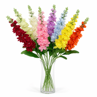 Bunga Delphinium Buatan Multi Warna, Tangkai Bunga Sutra Imitasi, Bunga Dekoratif untuk Rumah, Pernikahan, Vas, Grosir