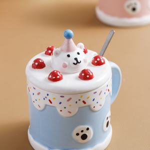 Tasse pour gâteau d'anniversaire, motifs d'animaux, mignon, ours de dessin animé, tasse amusante, cadeau d'affaires, pour vacances, tasse colorée - Product Image 6