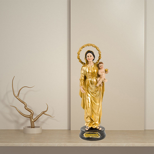 Statue personnalisable en résine de la Vierge Marie et Jésus, peinte à la main, décoration de Noël pour la maison, artisanat d'art populaire - Product Image 3