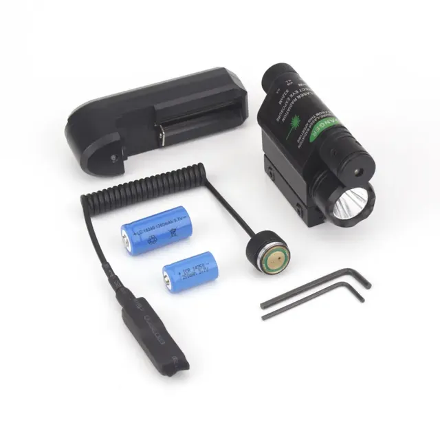Factory Wholesale Tactical Laser Flashlight T6 Green Laser + Flashlight Combo Sight Scope