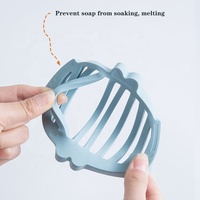 Porte-savon en silicone porte-savon auto-drainant dessin animé Animal creux économiseur plateau barre de douche conteneur baleine et crabe