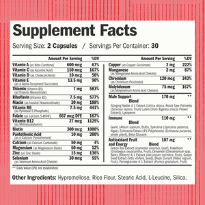 Multivitamines pour hommes en capsules, directement de l'usine, avec vitamine A, folate et biotine, pour soutenir l'énergie et la vitalité, complément vitaminique - Product Image 2