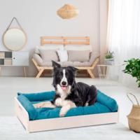 Lit d'intérieur lavable en bois FSC, adapté aux chiens et chats de taille moyenne-respirant, antidérapant