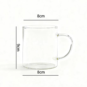 Impresión de logotipo personalizado de borosilicato alto regalo niña pequeña vajilla beber té taza de cristal mango resistente al calor taza de café de cristal - Product Image 6