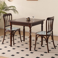 Ensemble table et chaises carrées en bois massif de style français pour restaurant occidental, pâtisserie, bar, café, boulangerie, personnalisable