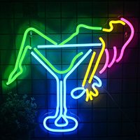 Enseigne néon LED personnalisée pour bar à cocktails, verre à martini, bar, pub, salle Tiki, décoration murale intérieure, à intensité variable USB, publicité commerciale