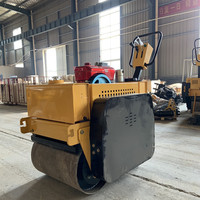 Mini-compacteur routier vibratoire à double tambour de 0,6 tonne avec pompe, moteur et composants essentiels