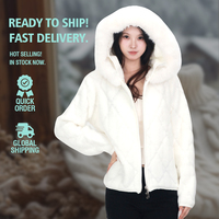 Pull-over pour femme à fermeture éclair, tricoté à la main, de haute qualité, avec chapeau tendance, prêt à être expédié