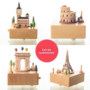 Boîte à <span class=keywords><strong>musique</strong></span> rotative en bois massif, style nordique simple, artisanat de la ville du vent, avec finition purement manuelle - Product Image 1