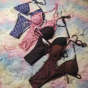 sutyen markalı mağaza Suppliers-Moda ünlü marka G zincir üçgen Bikini sıcak bahar tatili kadın mayo