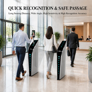 Tourniquet automatique à portes battantes pour piétons avec contrôle d'accès RFID pour entrée de bureau, hall et station de métro - Product Image 4