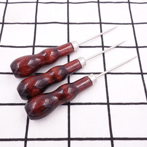 Leather Awl Double Gourd Shape Metal Tip Hand Tool For Leather Punching And <b>Sewing</b> Craft DIY - Product Image 1