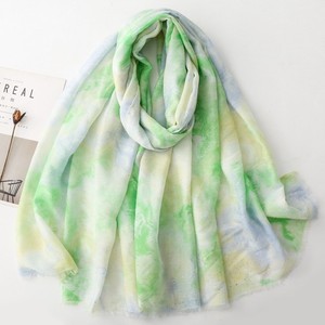 Ink Gradient Color Blocking Polyester Scarf Chinese Style Versatile Commuting Sun-protective Gold-embossed Lightweight Shawl - Product Image 3
