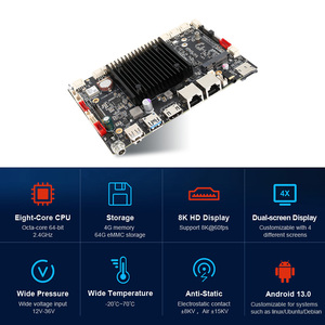 เมนบอร์ดแอนดรอยด์ปรับแต่งได้ USB 3 LAN Gbit รองรับฮาร์ดดิสก์ อินเทอร์เฟซใหม่ หน่วยความจำ DDR4 สำหรับแอปพลิเคชันเซิร์ฟเวอร์ป้ายดิจิทัล RK328 - Product Image 4