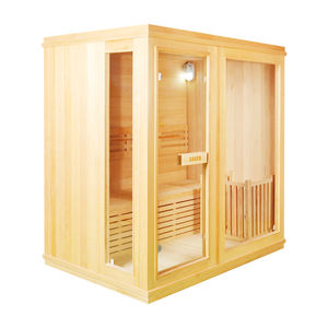 Sauna de Vapor Húmedo/Seco para 2 Personas de Madera Maciza de Hemlock con Panel de Control Computarizado y Ventanas de Techo - Product Image 3