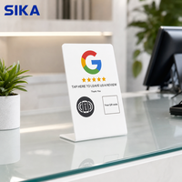SIKA Promotion : Support de table NFC personnalisé pour avis Google et cartes Google Maps, carte d'affichage pour réseaux sociaux avec puce NTAG215