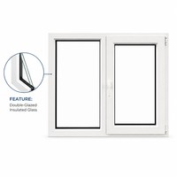 Fenêtre à double battant en PVC, étanche avec joint EPDM, couleur personnalisée, multicouche, pour villa résidentielle, OEM